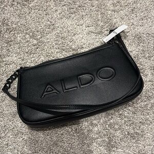 ALDO Black Embossed Logo Shoulder Pouch